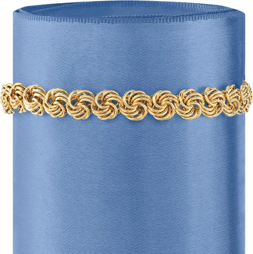 Miniatura 3 de Ross-Simons 14kt Yellow Gold Rosette-Link Bracelet
