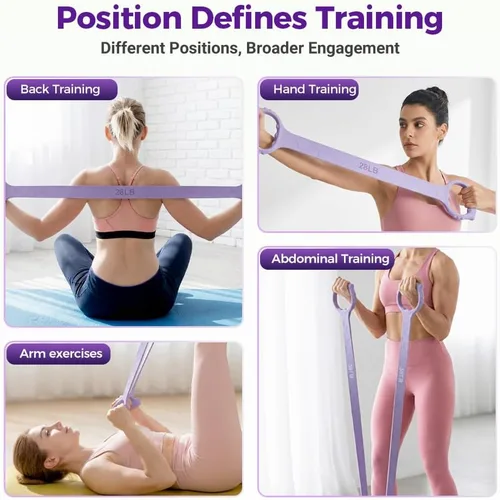 Miniatura 4 de Figura 8 Banda de resistencia de fitness, Figura 8 bandas de ejercicio para mujeres y hombres, 8 bandas de goma de resistencia en forma de brazos