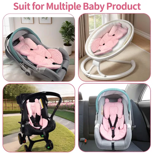 Miniatura 7 de 3en1 Almohada reversible de apoyo de cabeza y cuerpo para asiento de auto, recién nacido, inserto de asiento de coche para bebé de 3D Minnky, cojín