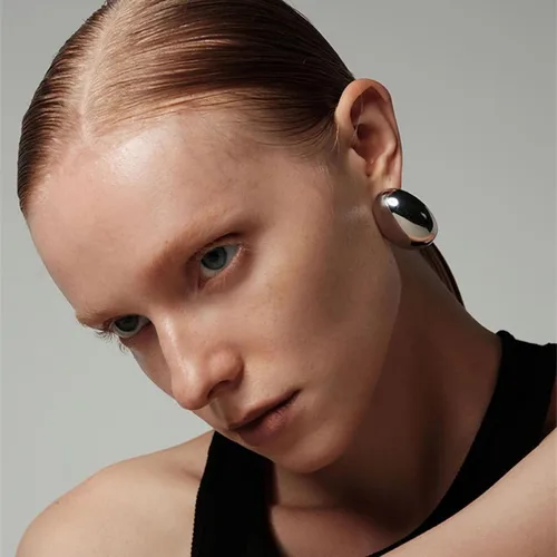 Miniatura 2 de Aretes de aro de oro gruesos para mujer, ligeros, con forma de gota de agua, aretes de aro abiertos y huecos en forma de lágrima, plata y oro