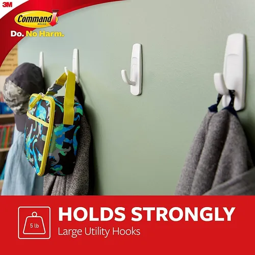 Miniatura 7 de Command Paquete de decoración de pared para preparación navideña: organiza tu casa con pinzas de escoba para montaje en pared, tiras para colgar