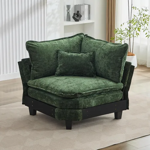 Miniatura 34 de Sofá modular seccional, sofá de nube con otomana, asiento profundo de felpilla en forma de L para sala de estar y apartamento