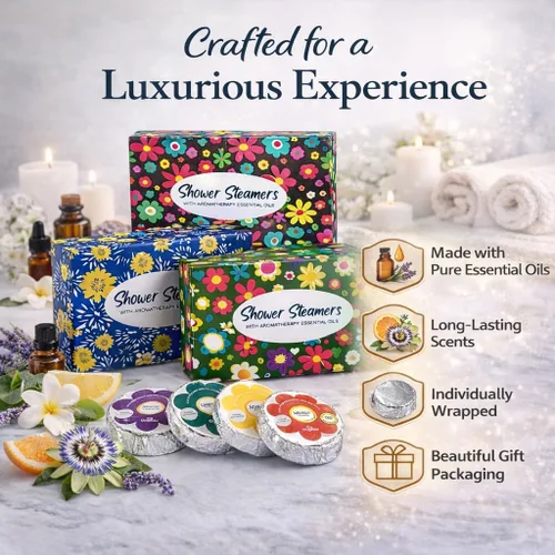 Miniatura 6 de Set de regalo de 24 bombas de ducha para mujer, juego de regalo de aromaterapia con aceites esenciales orgánicos, bombas de baño para ducha, regalos