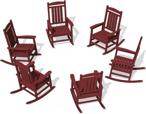 Miniatura 13 de KINGYES Mecedoras de polietileno de alta densidad para exteriores, sillas mecedoras para patio con soporte de 330 libras, balancín suave para porche