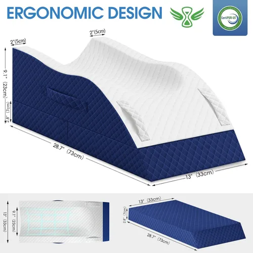 Miniatura 2 de Almohadas de elevación TranquilRelax para piernas después de cirugía, almohada de cuña de espuma viscoelástica ajustable para lesiones o descanso