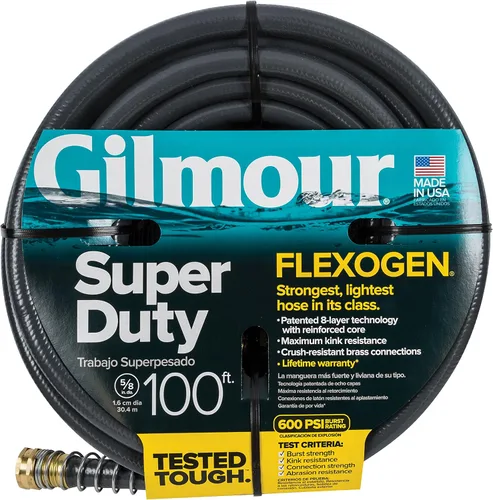 Miniatura 7 de Manguera Gilmour Flexogen 10058050, de 8 capas, 58 pulgadas por 50 pies, gris, Negro