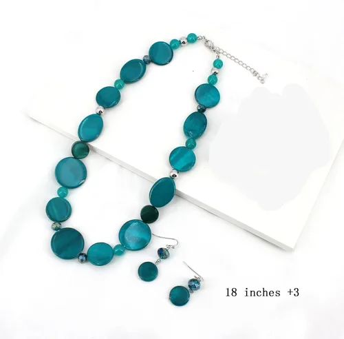 Miniatura 2 de Jules D. Collar de cuentas gruesas, collar de concha colorida, juego de collar de moda para regalo de mujer