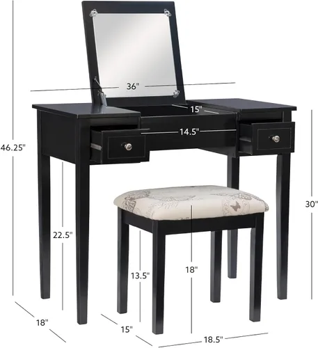 Miniatura 5 de Linon Juego de tocador, negro