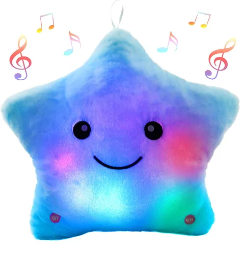 BSTAOFY Juguetes de Peluche de 13 pulgadas con Luces LED Musicales Creativas Brillantes, Estrella Centelleante con Canción de Cuna que se Ilumina,