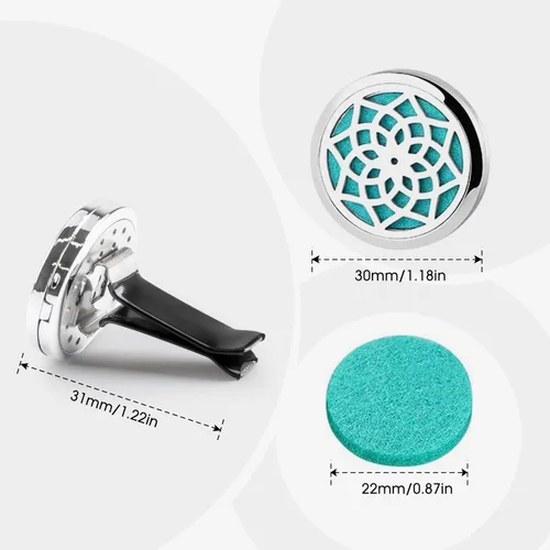 Miniatura 7 de ttstar Clip de ventilación para difusor de automóvil, 1.181 in, difusor de aceite esencial de aromaterapia con 36 almohadillas de repuesto
