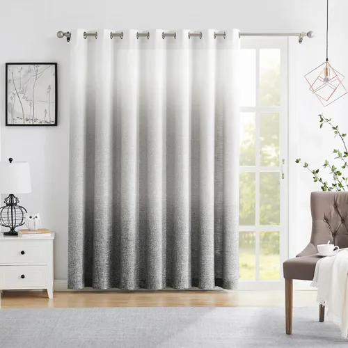 Miniatura 13 de Cortina para Puerta Ombré de 100" Extra Ancha con Estampado Degradado en Mezcla de Rayón, Tela Filtrante de Luz, Tratamiento de Ventana para Puerta