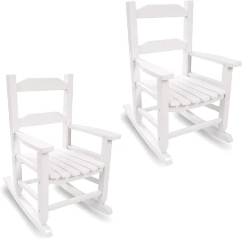 Miniatura 12 de Mecedora de madera para niños, cómoda mecedora reclinable para niños de 3 a 6 años, silla de descanso para bebés y niños, sala