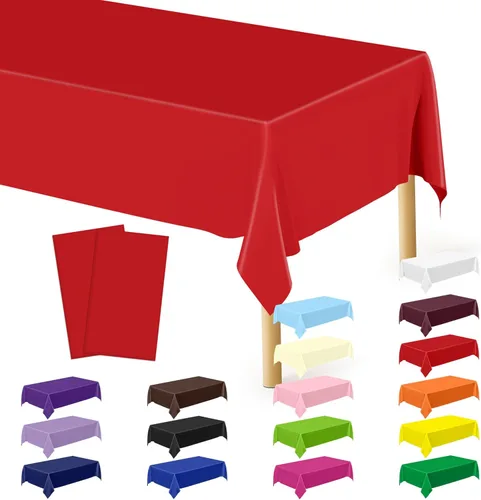 Miniatura 81 de Suministros de regreso a clases, 2 manteles de 108 x 54 pulgadas, manteles desechables coloridos para el primer día de escuela, rectangular