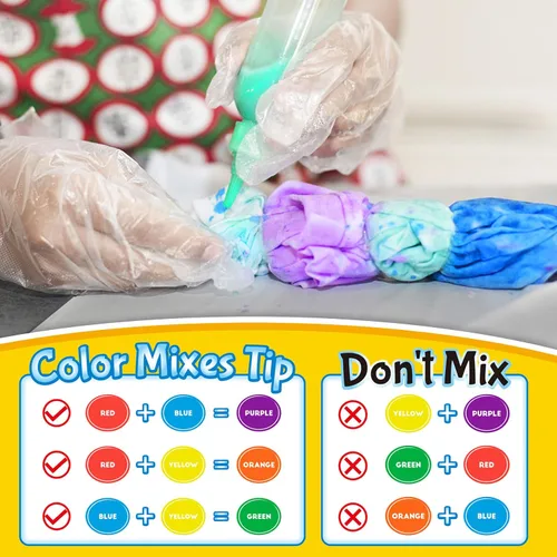 Miniatura 6 de Kit de teñido anudado para niños y adultos, juguete de artes y manualidades para niñas y niños de 6 a 12 años, kits de manualidades de teñido 25