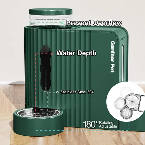 Miniatura 5 de Gardner Pet - Comedero automático por gravedad para mascotas, 0.8 galones*2 Juego de comedero y dispensador de agua para perros 100% libre de BPA