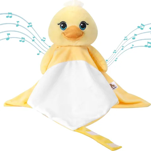 Miniatura 10 de Love By Emi Juguete para dormir 4 en 1 para bebé, máquina de sonido de animales de peluche y soporte para chupete, ruido blanco y música, manta