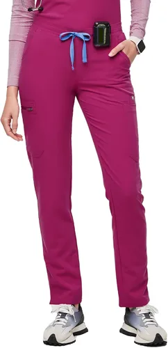 FIGS YOLA - Pantalones médicos ajustados para mujer, ajuste delgado, pierna recta, 11 bolsillos, elásticos en 4 direcciones, pantalones quirúrgicos