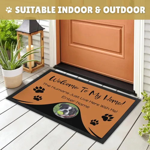 Miniatura 6 de Tapete personalizado para puerta de perro con foto y nombre, tapete de bienvenida personalizado, tapete de piso, tapete para puerta delantera