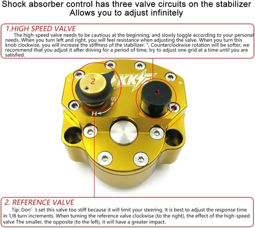 Miniatura 3 de Amortiguador de dirección delantera para motocicletas PROOTOM Compatible con CRF YZF EXC RMZ KLX, amortiguador de dirección delantera universal