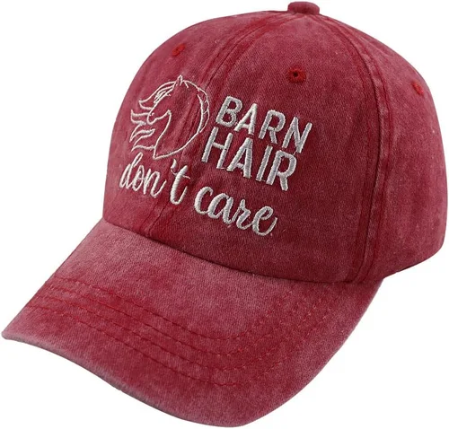 Miniatura 2 de Barn Hair Don't Care, gorra de béisbol bordada ajustable de algodón, regalos para amantes de los caballos para mujeres y hombres