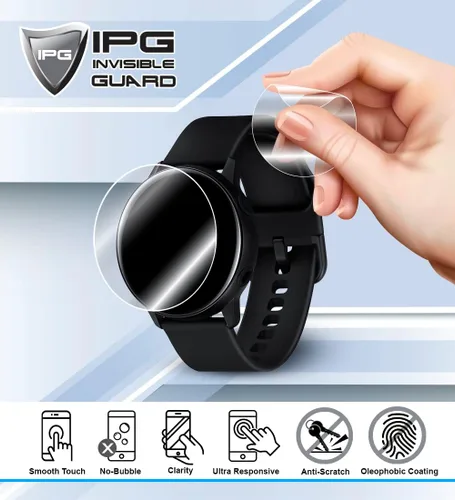 Miniatura 3 de IPG Protector de pantalla de reloj redondo universal (2 unidades) Película de hidrogel sin burbujas Protección invisible antiarañazos Bueno