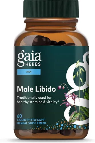 Gaia Herbs Libido masculina - Suplemento de hierbas con palma enana, hierba de cabra cachonda y avena - Hierbas tradicionales para apoyar la