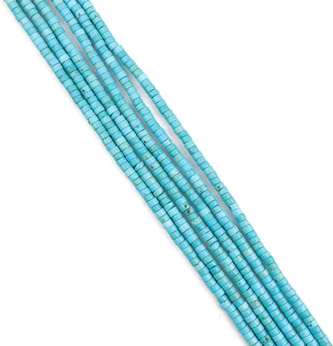 Miniatura 3 de BEADIA Cuentas Espaciadoras de Turquesa Azul Natural Semipreciosas para Hacer Joyas con Encabezados Sueltos 4mmx2mm 38cm Azul turquesa
