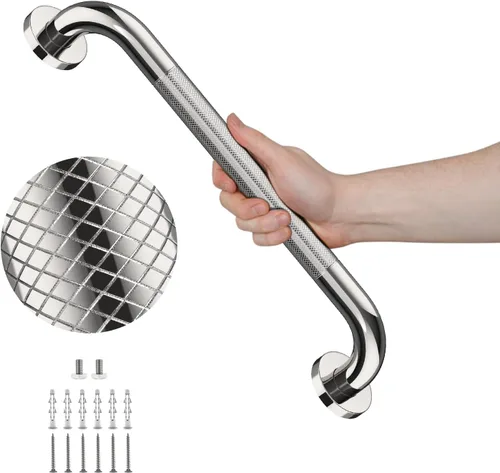 Miniatura 18 de Barras de agarre de ducha de 16 pulgadas para bañeras, paquete de 2 barras de agarre de baño de acero inoxidable, riel de seguridad moleteado
