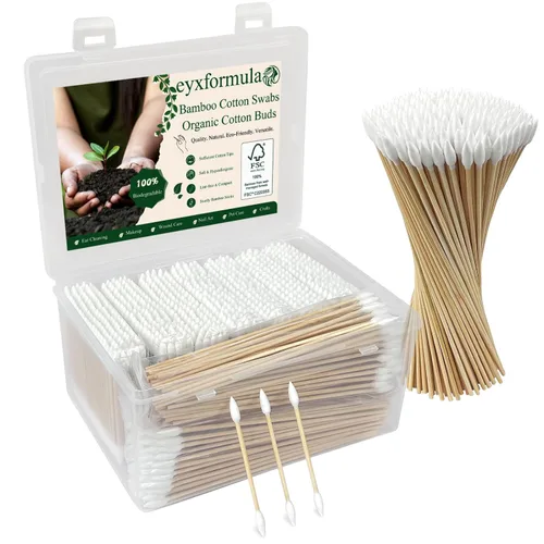 Miniatura 10 de 300 piezas de bastoncillos de algodón para dueños de mascotas, 100 piezas de 15 cm de largo y 200 piezas de bastoncillos de algodón, suministros