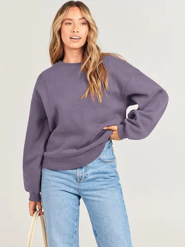 Miniatura 8 de ANRABESS - Sudaderas de vellón de mujer, cuello redondo, de gran tamaño, bonitas, para otoño e invierno, para estudiantes de preparatoria, jóvenes