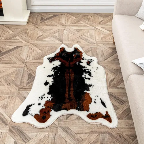 Miniatura 16 de Alfombra con estampado de leopardo, piel de vaca sintética, alfombra artificial, piel de vaca de imitación, leopardo, tigre, cebra, tapete de piel