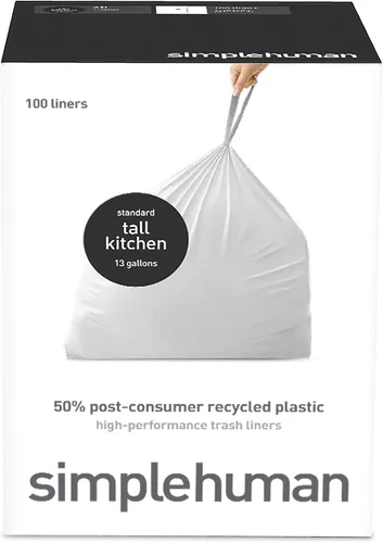 Miniatura 21 de simplehuman Forro para bote de basura de ajuste personalizado, 45 litros/12 galones, 20 unidades (paquete de 2)