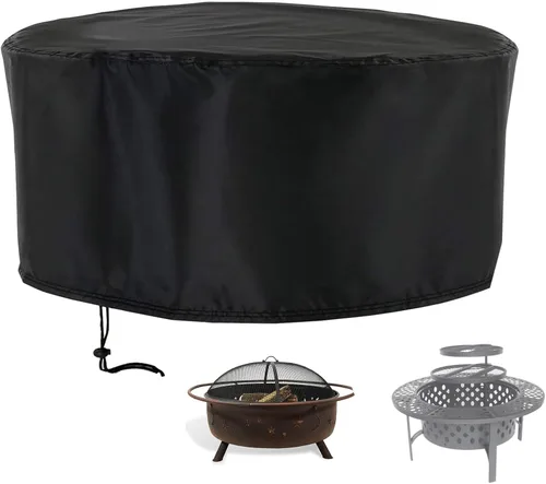 Miniatura 9 de Cubierta rectangular para fogata, impermeable, para mesa de fuego de gas propano al aire libre, 28 pulgadas de largo x 28 pulgadas de ancho x 24