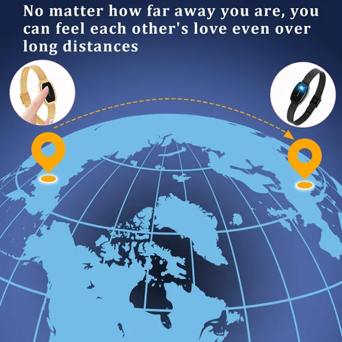 Miniatura 2 de PULOMI Long Distance Touch Bracelets,Vibration & Light up Couples Bracelets, Remote Smart Matching Couples Bracelet for Lovers Long Distance