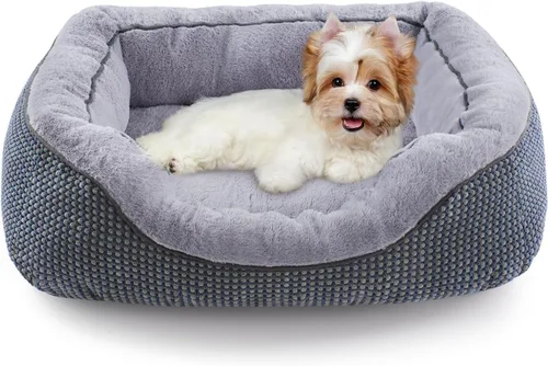 Miniatura 17 de INVENHO Cama para perros pequeños para perros pequeños, camas para gatos de interior, lavable, cama ortopédica para perros, cama cálida suave y Gris