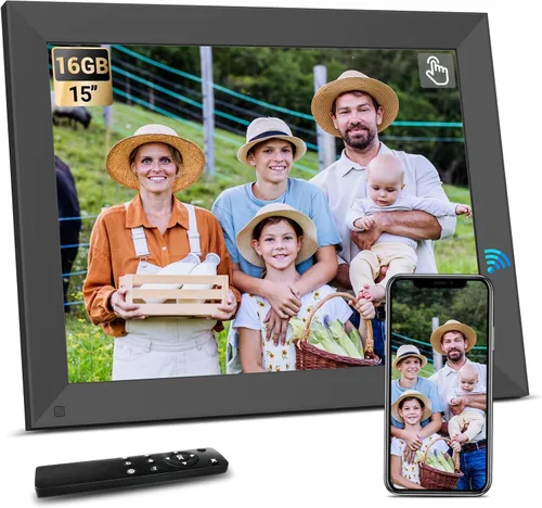 Miniatura 14 de BSIMB - Portarretratos digital de 8 pulgadas con pantalla táctil, portarretratos electrónico mediante Wi-Fi con pantalla HD de 1280 x 800, álbum