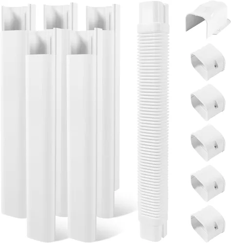 Miniatura 16 de LyPrem 3 m Kit de cubierta de línea de PVC para mini split y aire acondicionado central y bomba de calor (Blanco)