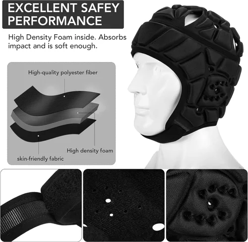 Miniatura 4 de Flag - Casco de fútbol juvenil de carcasa suave para fútbol 7v7, casco de carcasa suave para bandera de fútbol para niños y adultos, casco de rugby