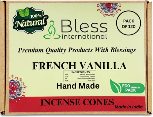 Miniatura 88 de Bless International Conos de incienso 100% naturales de lavanda hechos a mano, sumergidos a mano, libres de químicos orgánicos para purificación