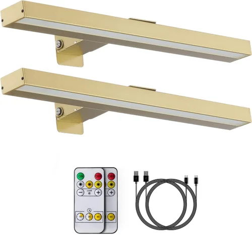 Miniatura 7 de MIOBLUE Luces Inalámbricas para Cuadros con Control Remoto, Luz para Pinturas Recargable Completamente de Metal, Lámpara de Exhibición de 16