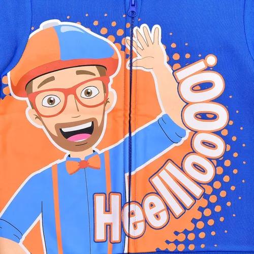 Miniatura 2 de Blippi Sudadera con capucha con cremallera para niños pequeños y pequeños color azul
