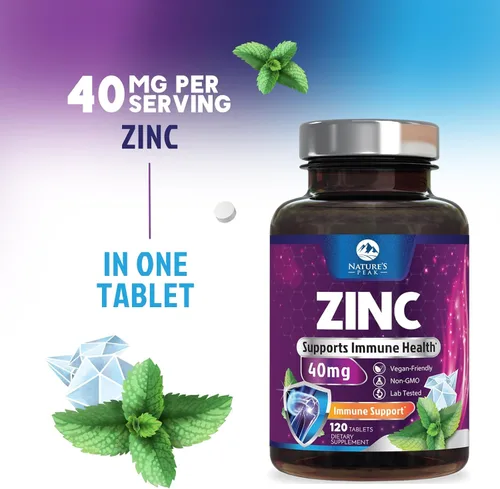 Miniatura 7 de Suplementos de zinc de 40 mg – 40 mg de zinc es el límite diario superior seguro de los NIH para mujeres y hombres – El mejor suplemento de zinc