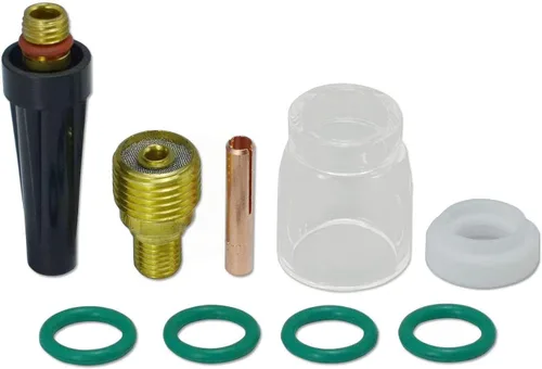 Miniatura 12 de RIVERWELD TIG Cuerpo de pinza de lente de gas 45V43 13N22 1/16 pulgadas 0.063 in y boquilla de cuarzo vasos de vidrio transparente #6 3/8 "53N60