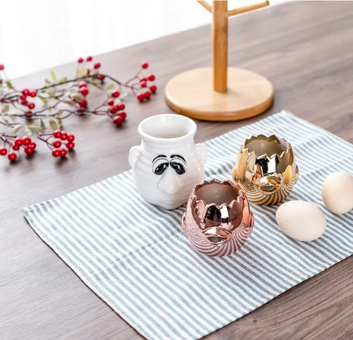 Miniatura 8 de Divertido separador de huevos de cocina, taza separadora de huevo de cerámica de dibujos animados y yema, apto para lavavajillas, regalo creativo