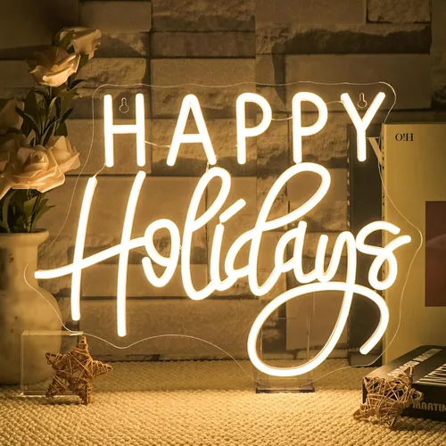 Miniatura 13 de Horseneon Letrero de neón de Navidad con texto en inglés "Welcome Foolish Mortals", mansión embrujada, decoración de pared LED para puerta, Mab