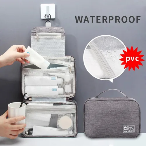 Miniatura 3 de Estuche de transporte de maquillaje para adolescentes, bolsa de aseo de viaje, bolsa de cosméticos de maquillaje, bolsa grande para colgar artículos
