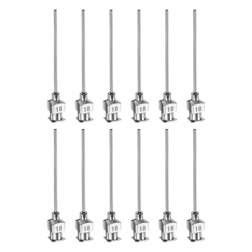 Miniatura 8 de HARFINGTON 12 agujas dispensadoras de acero inoxidable calibre 17, 1 1/2 pulgadas, tubo de aguja de pegamento de metal, puntas romas, Luer Lock