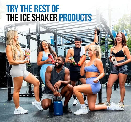 Miniatura 7 de Ice Shaker Vaso de 26 onzas, botella de agua aislada con popote, botella de acero inoxidable, como se ve en Shark Tank, botella de agua con pajita