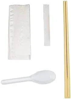 Miniatura 6 de Juego de utensilios envueltos individualmente de peso medio, ideal para picnic, barbacoa, suministros de fiesta, restaurante, viaje y campamento