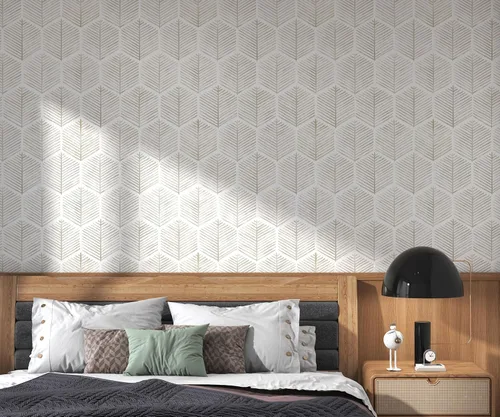 Miniatura 6 de Papel tapiz moderno despegable y adhesivo de 17.3''×393'' Papel tapiz autoadhesivo Papel de contacto boho beige y blanco geométrico Papel tapiz